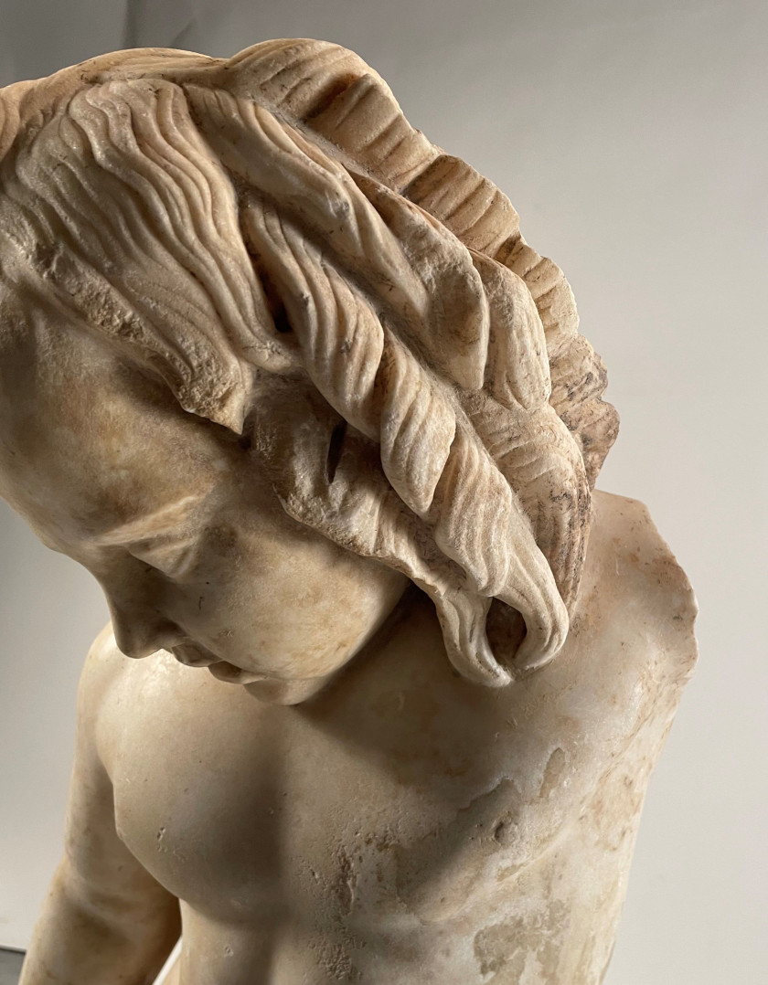 Ecole italienne de la Renaissance  Eros Marbre blanc