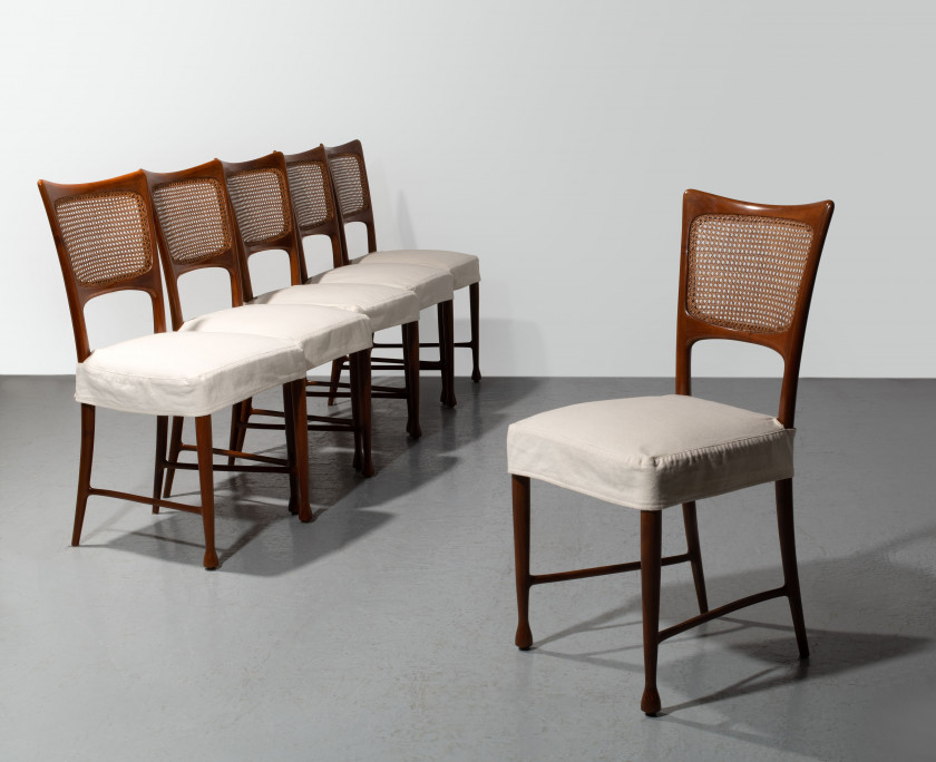 Paolo BUFFA 1903-1970 Suite de six chaises - 1955