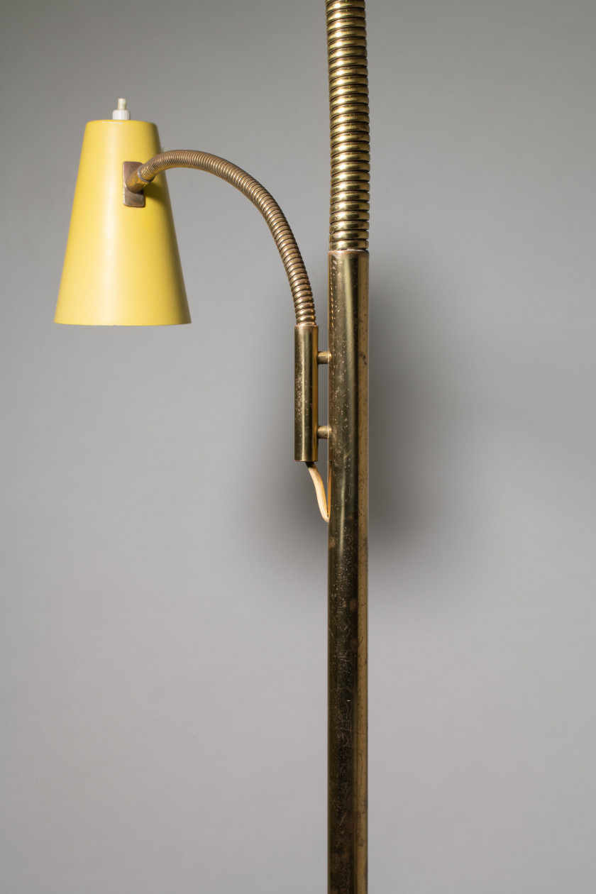 Gino SARFATTI 1912-1985 Lampadaire à deux réflecteurs - 1952