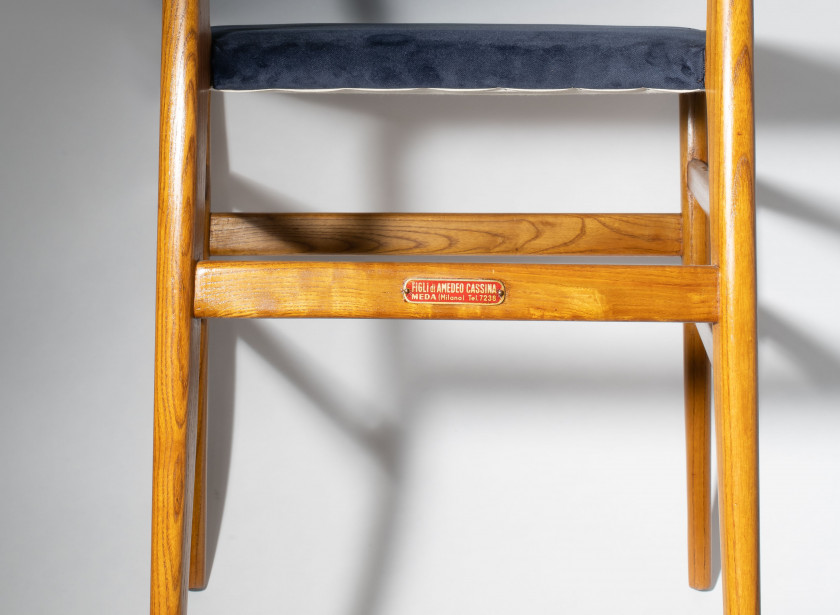 Gio PONTI 1891-1979 Suite de six chaises mod. 646 dites "Leggera" - modèle créé en 1942