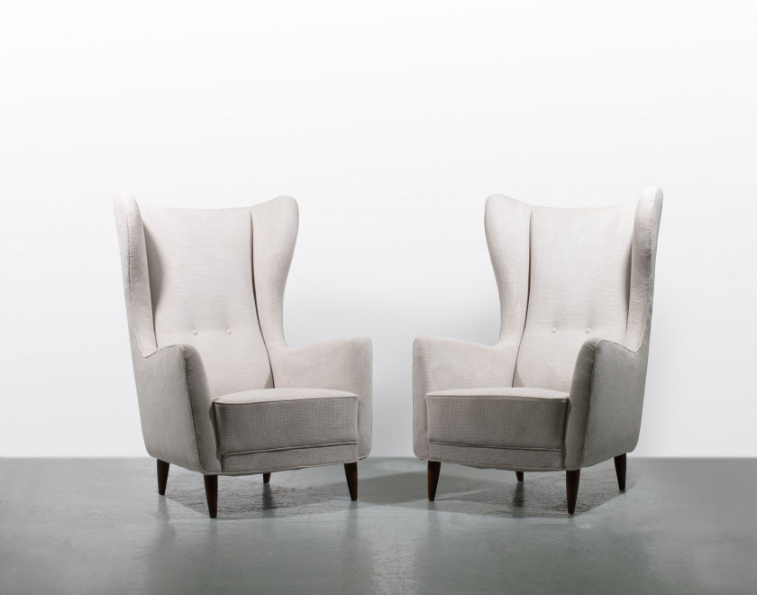 Gio PONTI 1891-1979 Paire de fauteuils «Conte Grande» - circa 1950