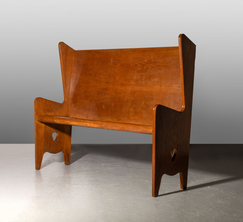 Gio PONTI 1891-1979 Rare banc en chêne - 1942