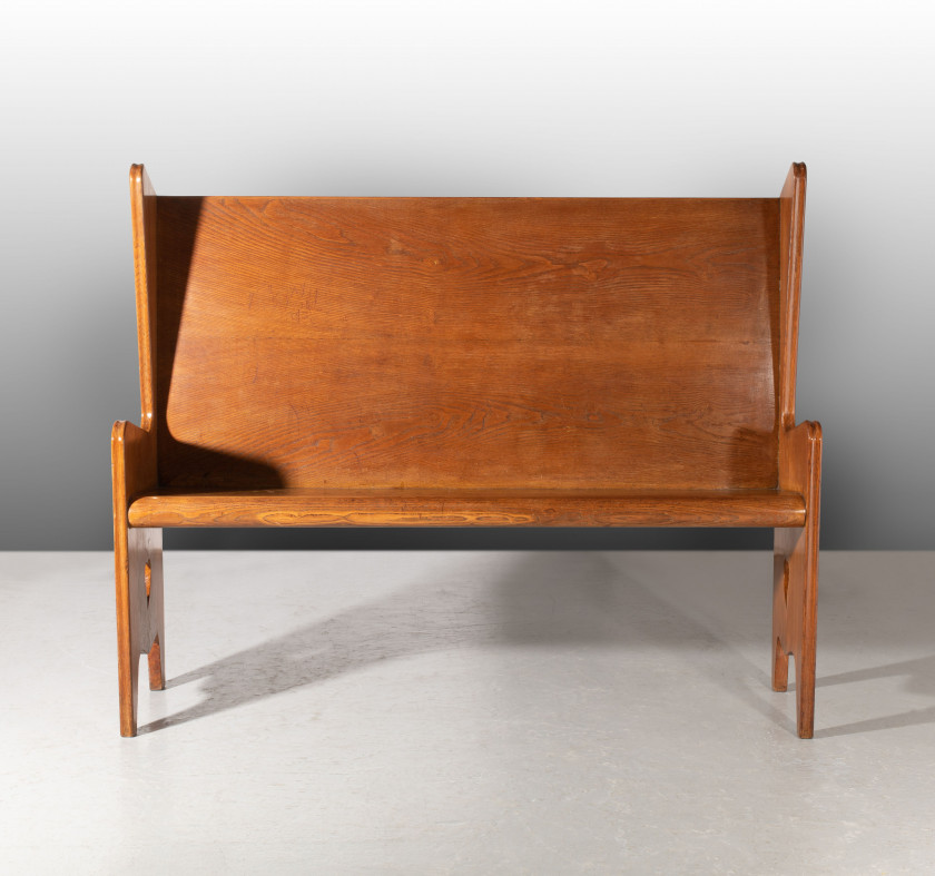 Gio PONTI 1891-1979 Rare banc en chêne - 1942