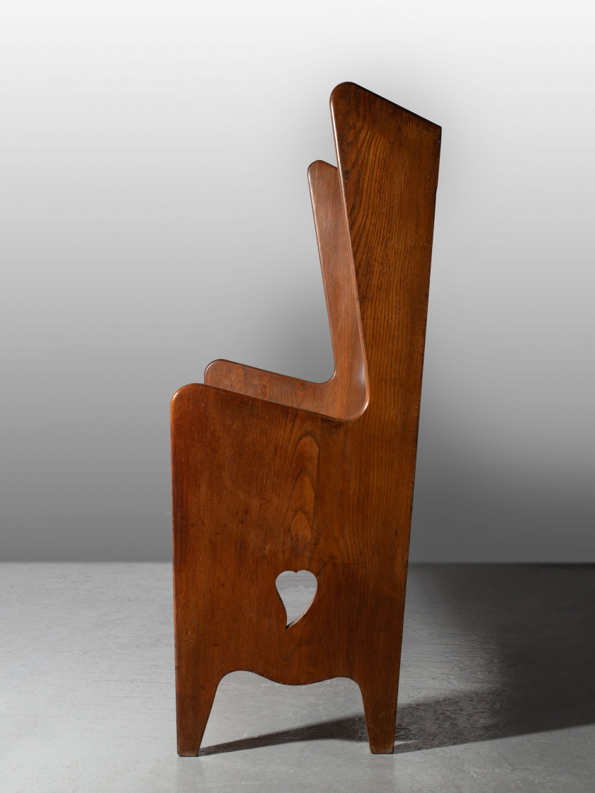 Gio PONTI 1891-1979 Rare banc en chêne - 1942