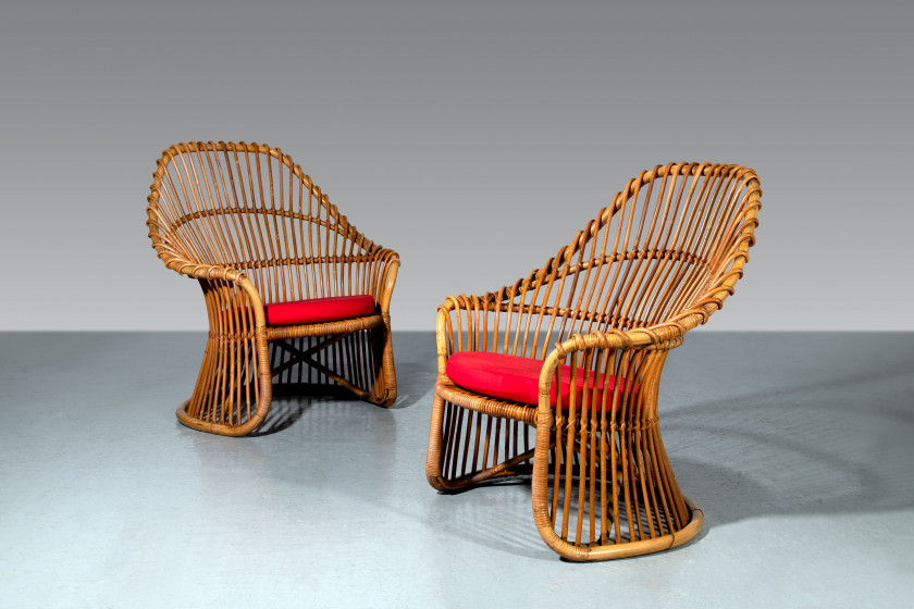 Marco ZANUSO 1916-2001 Paire de fauteuils "Martingala" - 1959