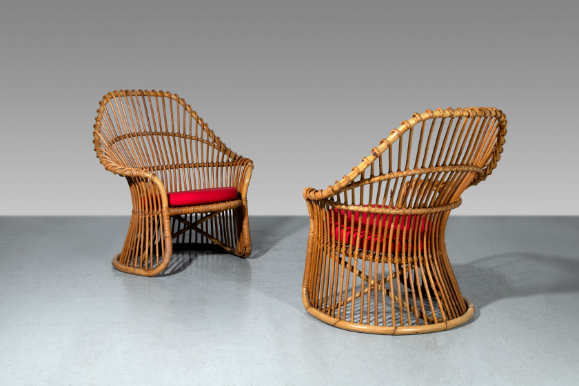 Marco ZANUSO 1916-2001 Paire de fauteuils "Martingala" - 1959