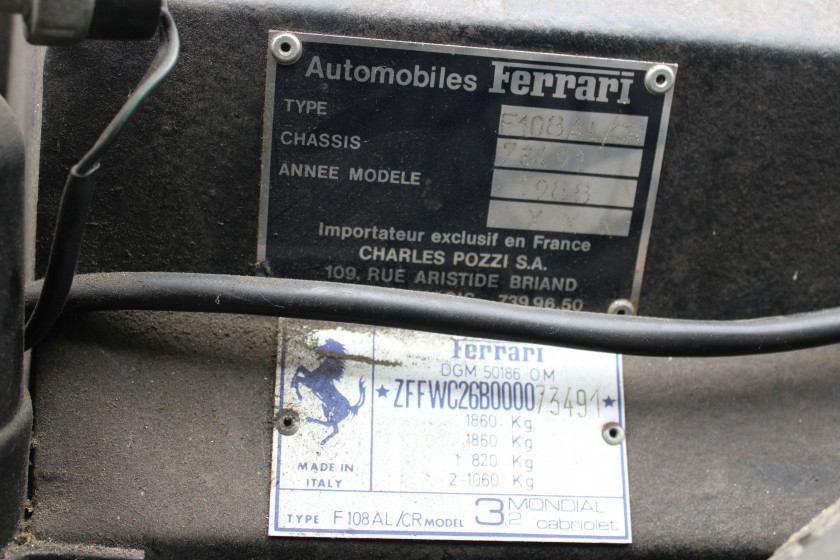 1988 Ferrari Mondial 3.2L cabriolet ex Collection Baillon  No reserve