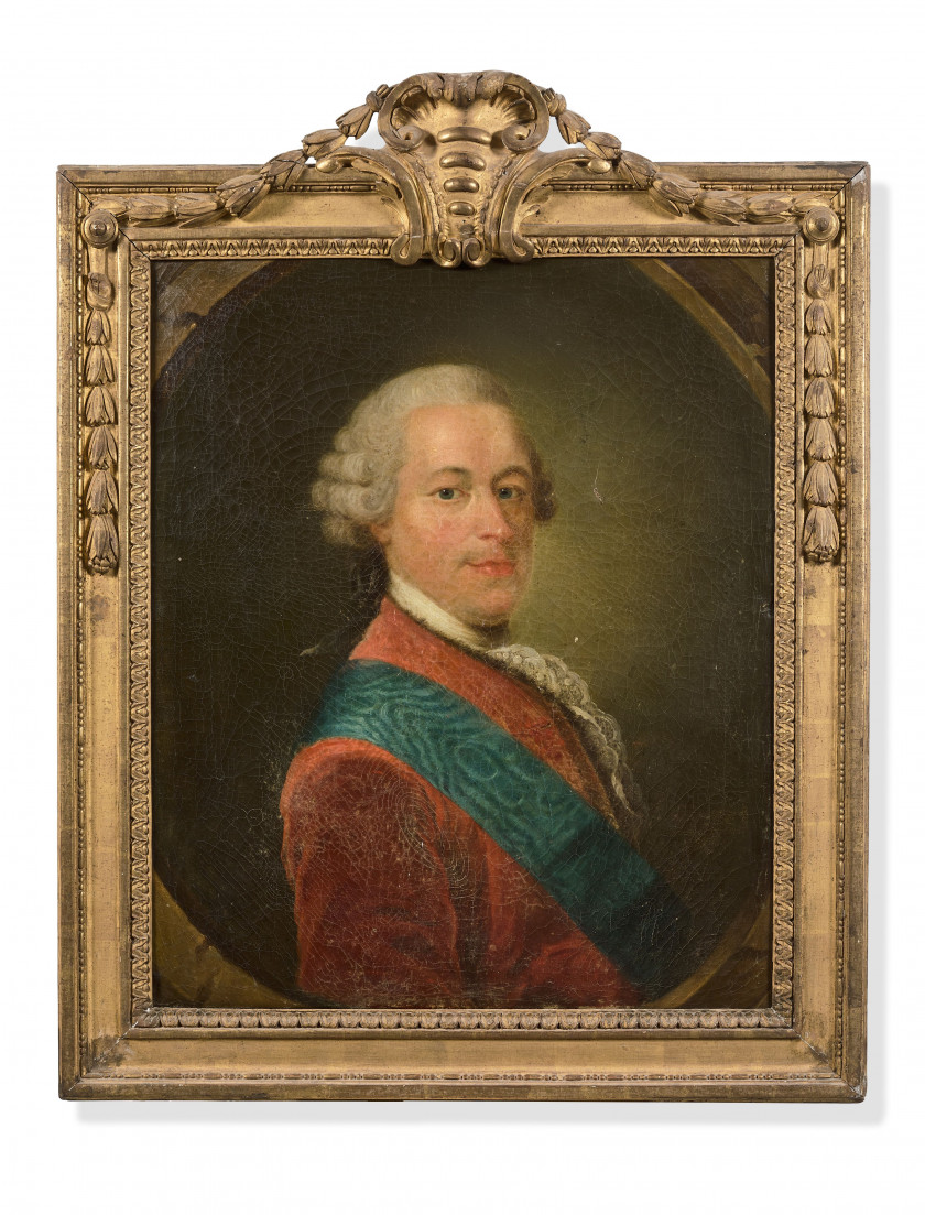 Attribué à Alexeï Petrovich ANTROPOV Saint-Pétersbourg, 1716 - 1795 Portaits du comte Mikhaïl Illarionovitch Vorontsov et de son épo...