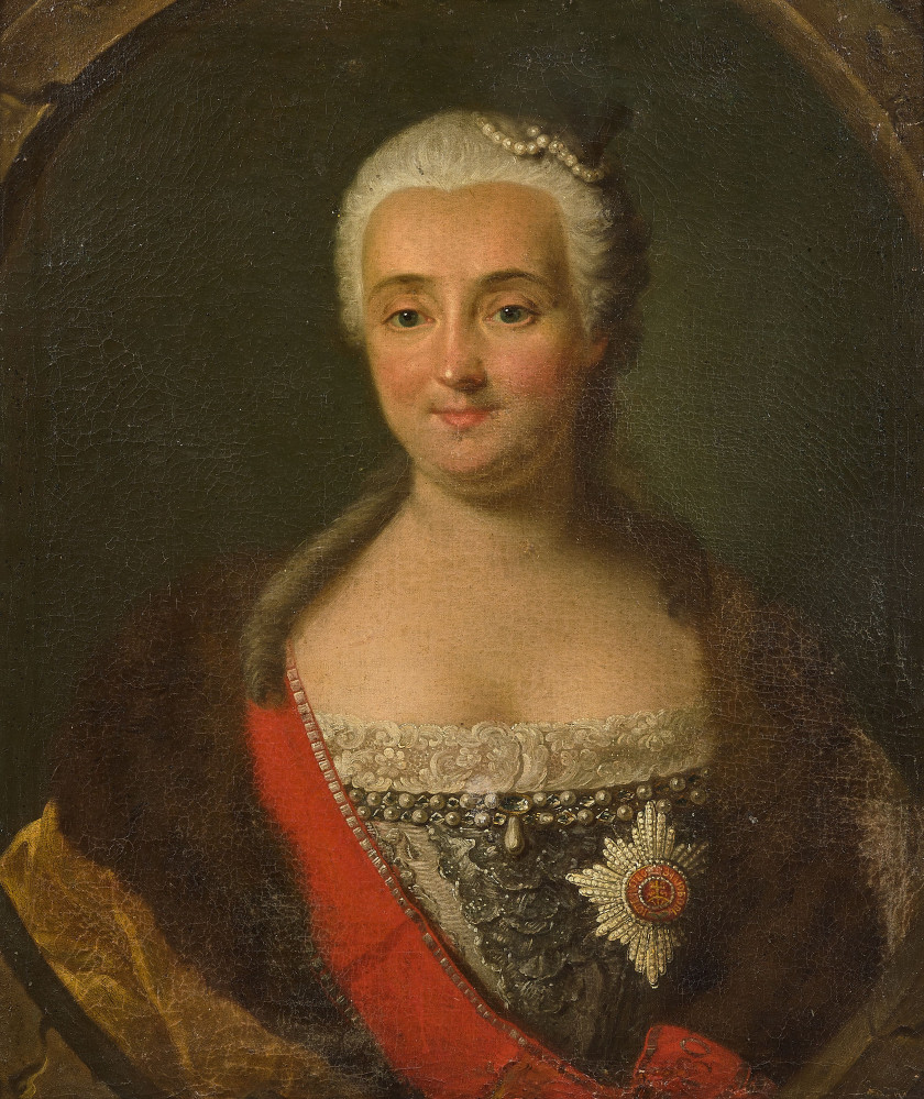 Attribué à Alexeï Petrovich ANTROPOV Saint-Pétersbourg, 1716 - 1795 Portaits du comte Mikhaïl Illarionovitch Vorontsov et de son épo...