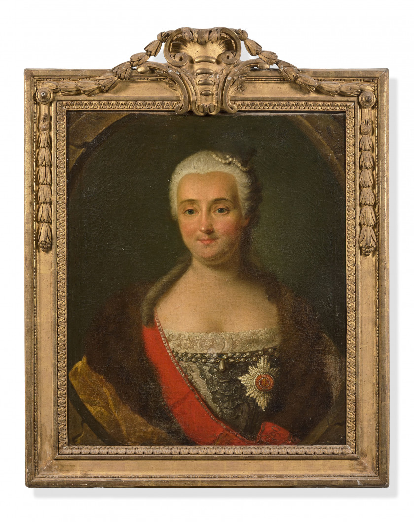 Attribué à Alexeï Petrovich ANTROPOV Saint-Pétersbourg, 1716 - 1795 Portaits du comte Mikhaïl Illarionovitch Vorontsov et de son épo...