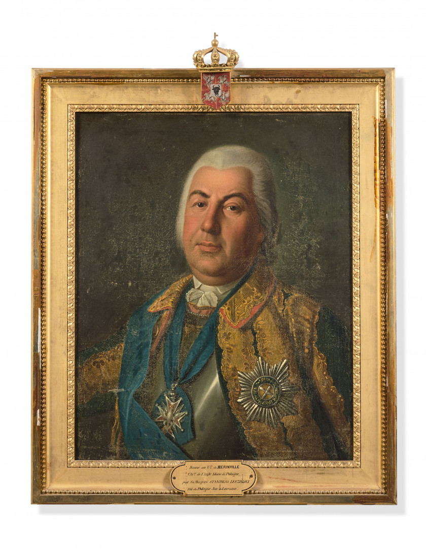 Ecole du XVIIIe siècle  Portrait de Piotr Saltykov (1697-1772), feld-maréchal de l'Empire russe Huile sur toile