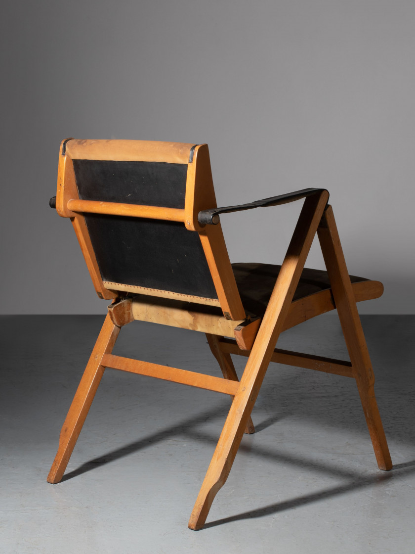 Marco ZANUSO 1916-2001 Rare fauteuil pliable "Bridge" - 1951