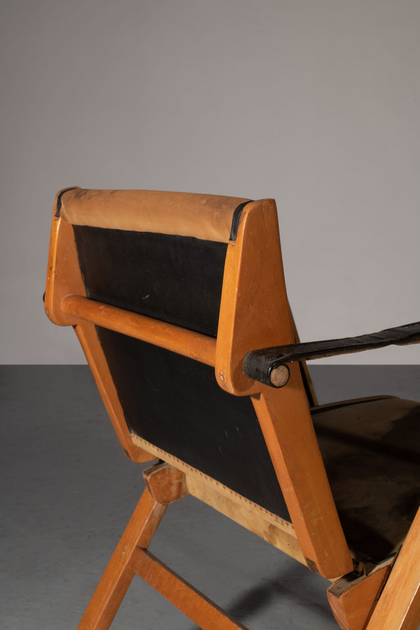 Marco ZANUSO 1916-2001 Rare fauteuil pliable "Bridge" - 1951