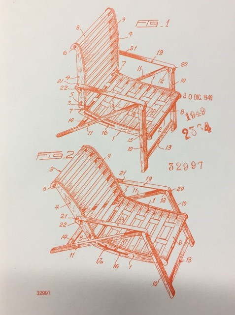 Marco ZANUSO 1916-2001 Rare fauteuil pliable "Bridge" - 1951