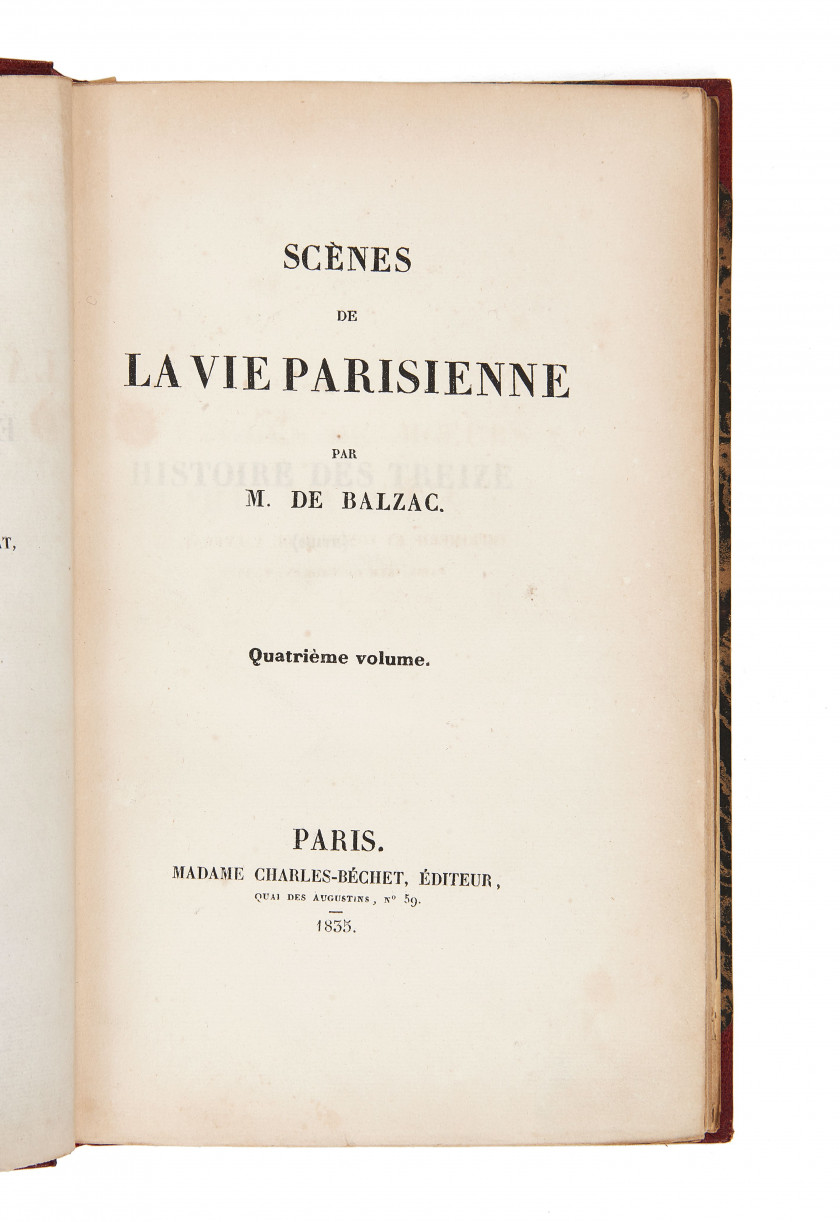 BALZAC (Honoré de) Scènes de la vie parisienne. Paris, Madame Charles-Béchet, 1834-1835.