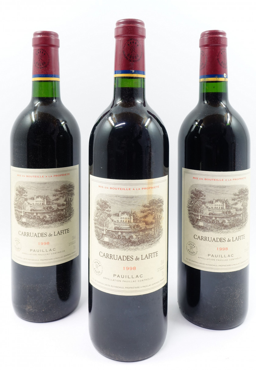 12 bouteilles CARRUADES DE LAFITE 1998 Pauillac (1 base goulot