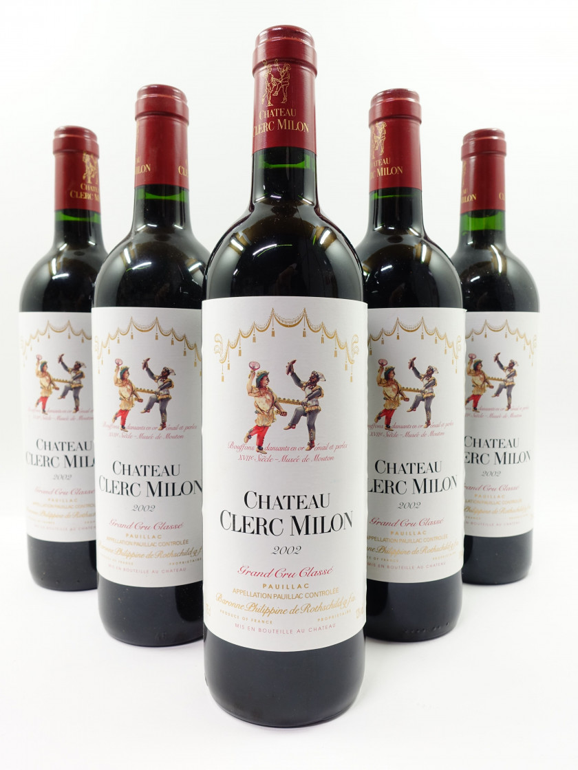 5 bouteilles CHÂTEAU CLERC MILON 2002 5è GC Pauillac