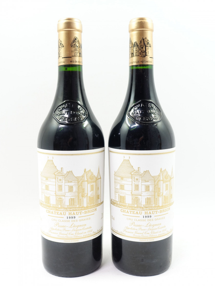 6 bouteilles CHÂTEAU HAUT BRION 1999 1er GC Pessac Léognan Caisse bois d'origine (abimée