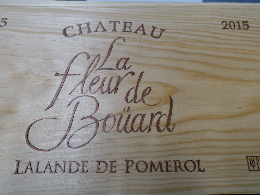 6 bouteilles LA FLEUR DE BOUARD 2015 Lalande de Pomerol Caisse bois d'origine