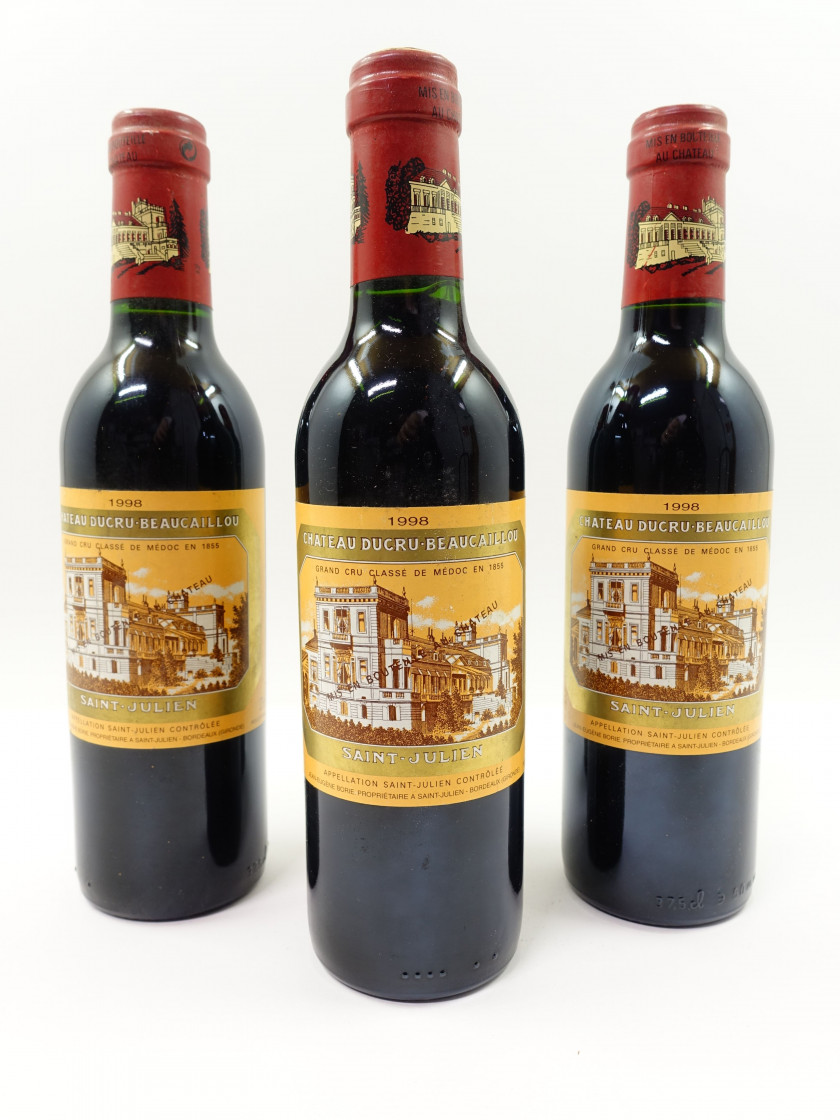 3 demi bouteilles CHÂTEAU DUCRU BEAUCAILLOU 1998 2è GC Saint Julien