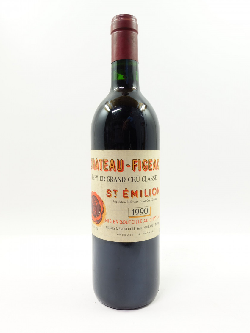 1 bouteille CHÂTEAU FIGEAC 1990 1er GCC (B) Saint Emilion (étiquette fanée