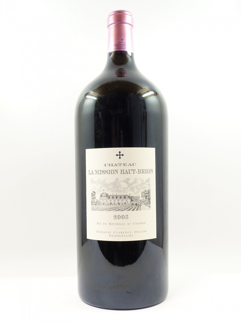 1 Impérial CHÂTEAU LA MISSION HAUT BRION 2005 CC Pessac Léognan (6 litres) Caisse bois d'origine (abimée