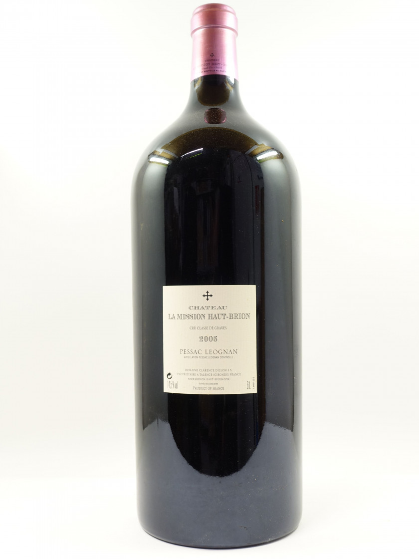 1 Impérial CHÂTEAU LA MISSION HAUT BRION 2005 CC Pessac Léognan (6 litres) Caisse bois d'origine (abimée