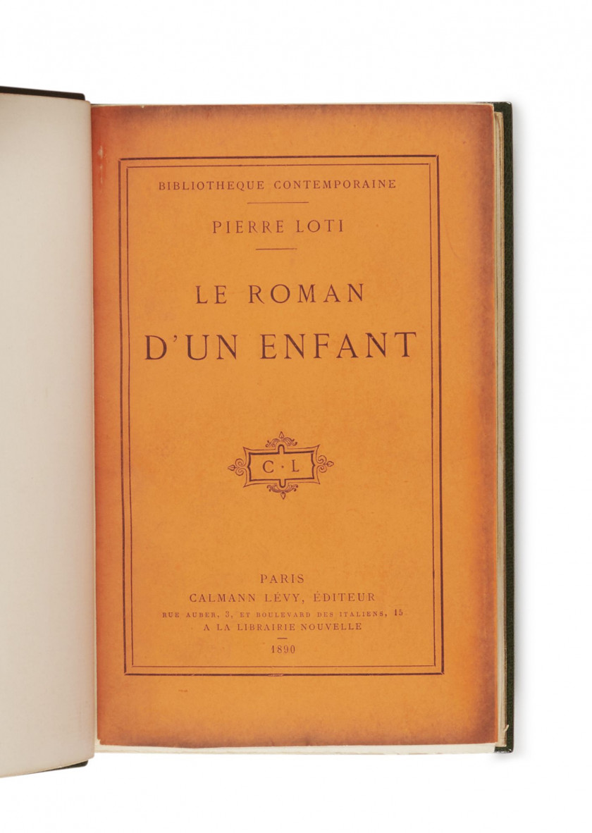 LOTI (Pierre) Le Roman d'un enfant. Paris, Calmann Lévy, 1890.