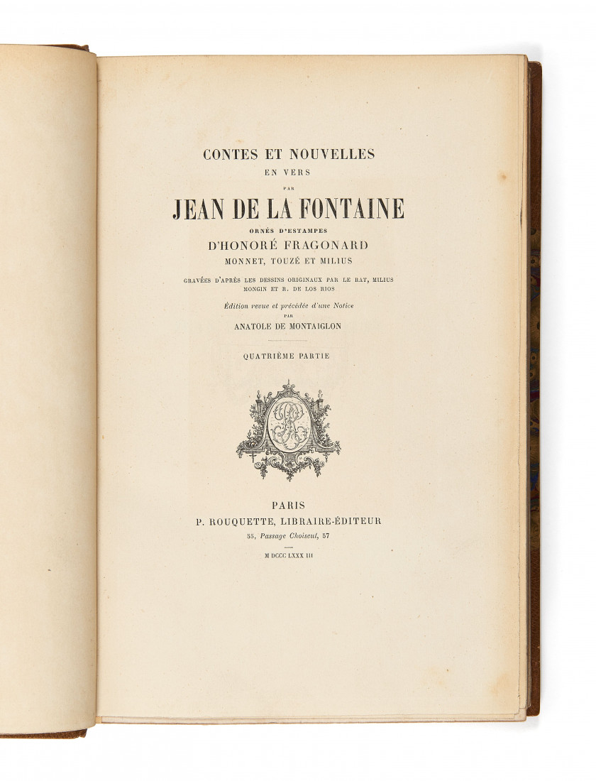 * LA FONTAINE (Jean de) Contes et nouvelles en vers. Paris, Rouquette, 1883.