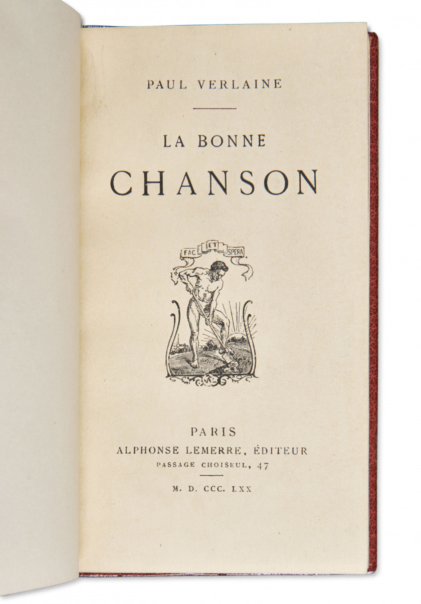 VERLAINE (Paul) La Bonne Chanson. Paris, Alphonse Lemerre, 1870.