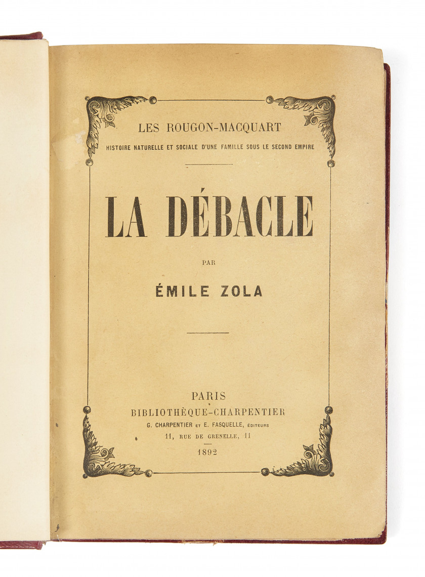 * ZOLA (Émile) La Débâcle. Paris, Charpentier et Fasquelle, 1892.