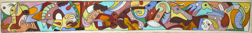 François THANGO 1936-1981 - Congo Sans titre, circa 60-70 Gouache sur toile