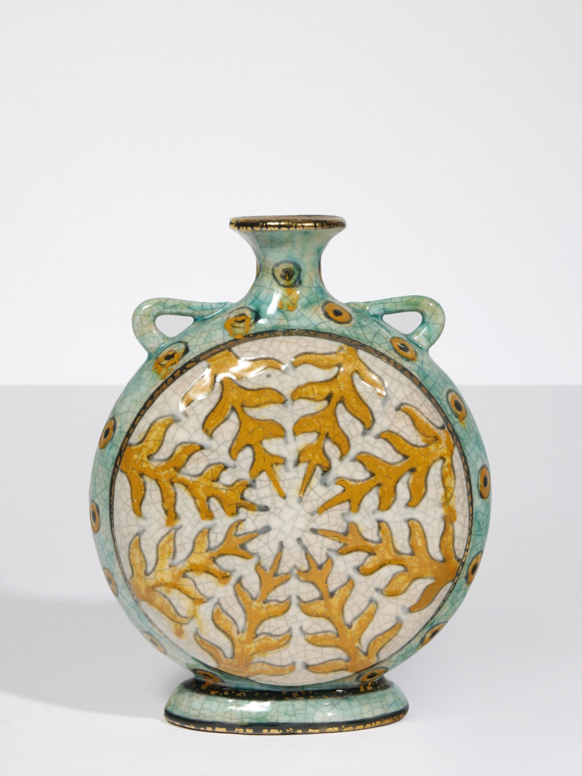 André METTHEY 1871-1920 Vase de forme gourde aplatie - circa 1910