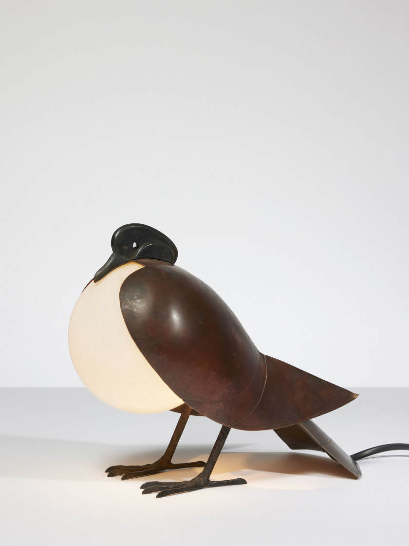 François-Xavier LALANNE 1927-2008 Lampe de table « Pigeon » - 1991