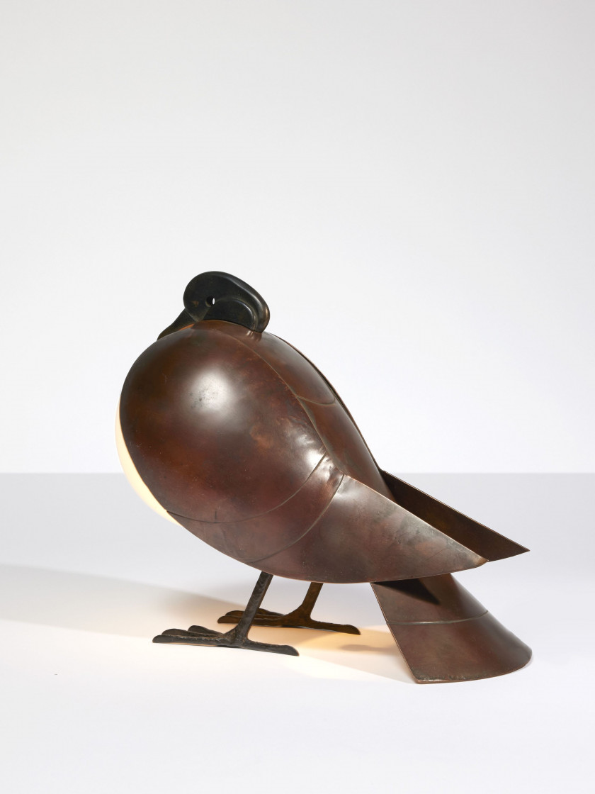 François-Xavier LALANNE 1927-2008 Lampe de table « Pigeon » - 1991