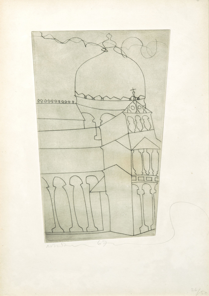 Ben NICHOLSON (1894 - 1982) Pisa vertical - 1967 Eau-forte en noir