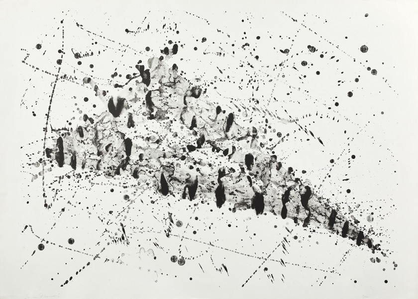 Sam FRANCIS (1923 - 1994) Untitled - 1976 Lithographie en noir et gris