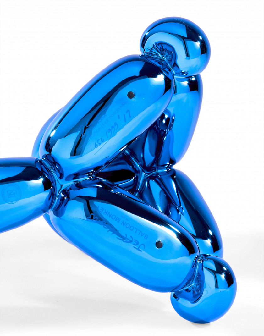 Jeff KOONS (Né en 1955) Balloon Monkey (Blue) - 2017 Porcelaine émaillée