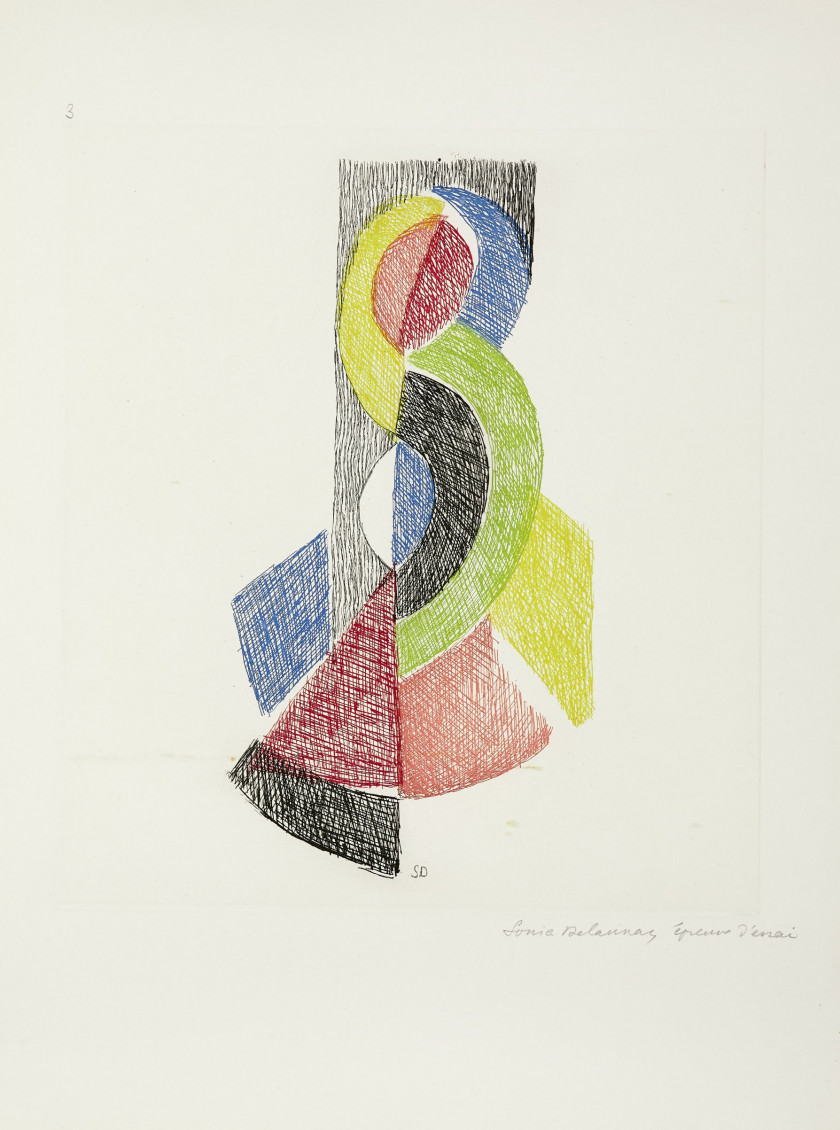 Sonia DELAUNAY (1885 - 1979) Rythme couleur – circa 1965 Eau-forte en couleurs