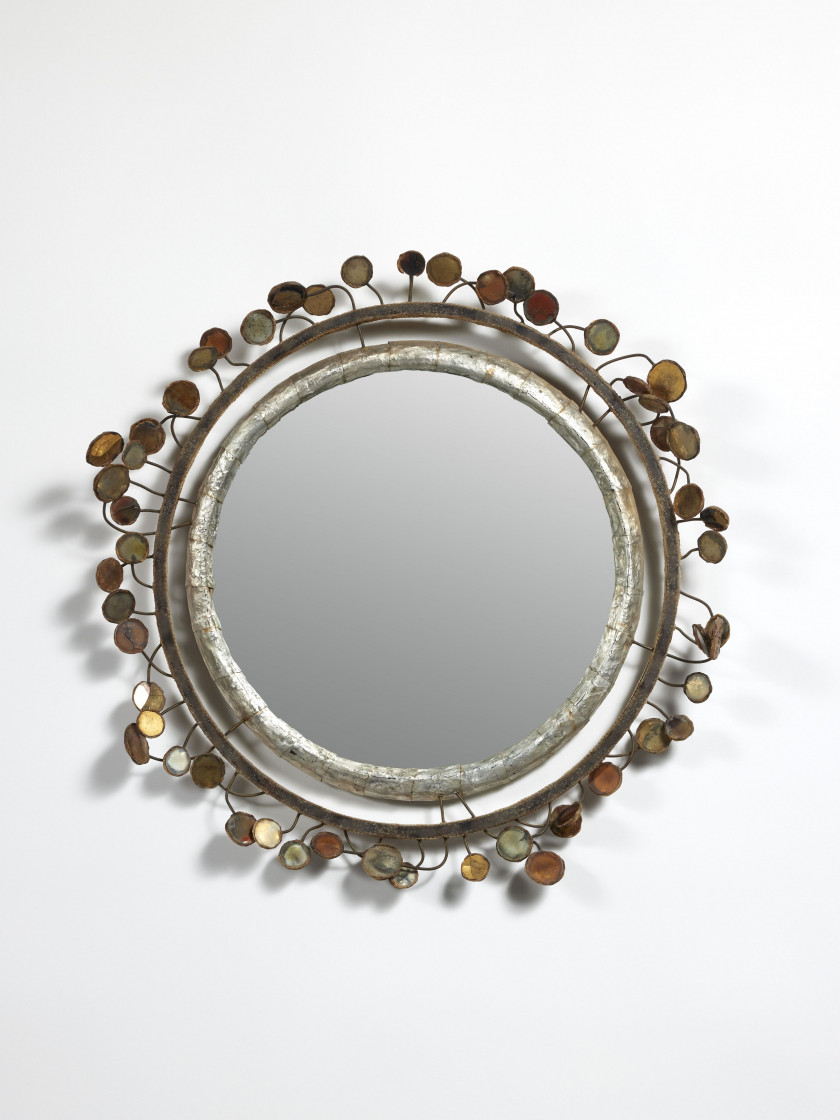 Line VAUTRIN 1913-1997 Miroir « Sequins » - circa 1960