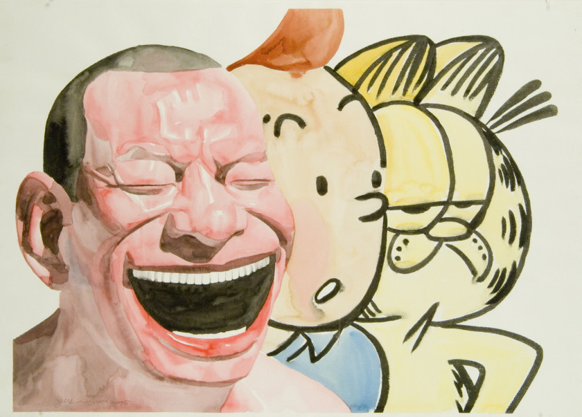 YUE Minjun (Né en 1962) Untitled (Smile-isme n°16) - 2006 Impression lithographique en couleurs