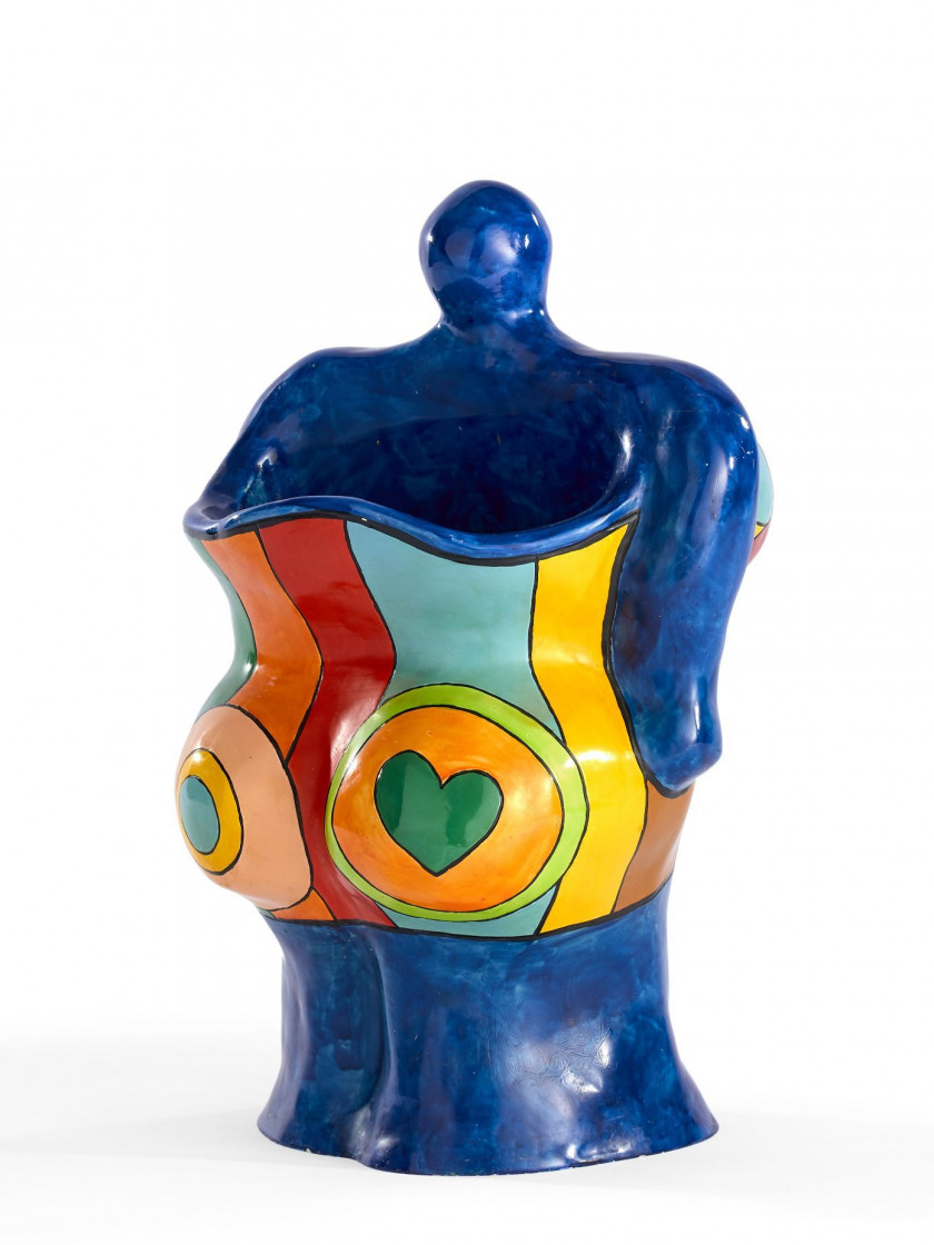 Niki de SAINT PHALLE (1930 - 2002) Nana vase - 1984 Résine polyester peinte