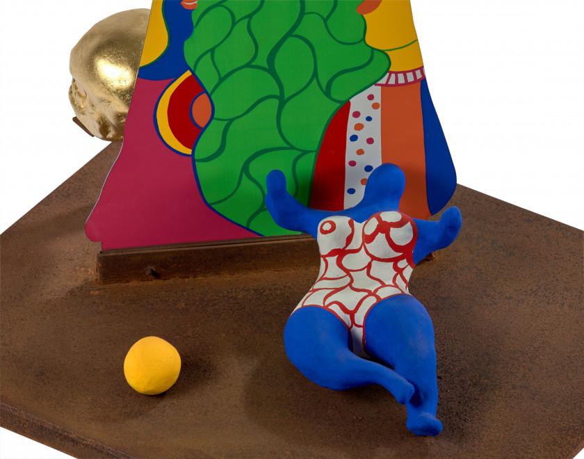 Niki de SAINT PHALLE (1930 - 2002) L'arbre de vie - 1991 Sérigraphie sur métal double face, résine peinte, résine dorée à la feuille..