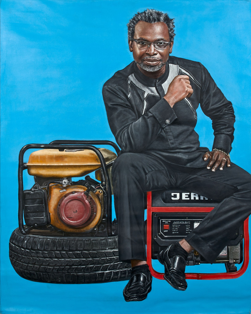 Jeremiah QUARSHIE Né en 1985 - Ghana Portrait of Kelechi Amadi Obi, 2017 Acrylique sur toile