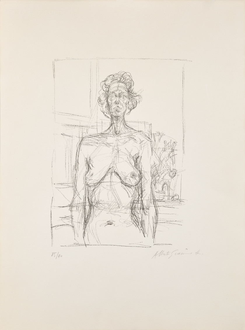 Alberto GIACOMETTI (1901 - 1966) Nu aux fleurs – 1960 Lithographie en noir