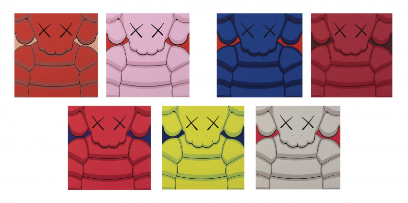 KAWS (Né en 1974) What party (Complete set of 7) - 2020 Sérigraphie en couleurs