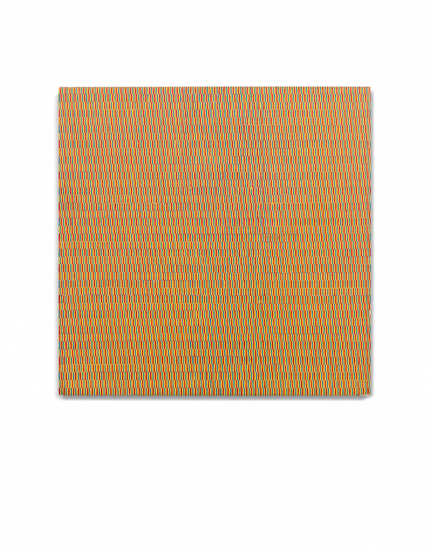 François MORELLET (1926 - 2016) Bleu jaune rouge n°1 - 1974 Huile sur bois