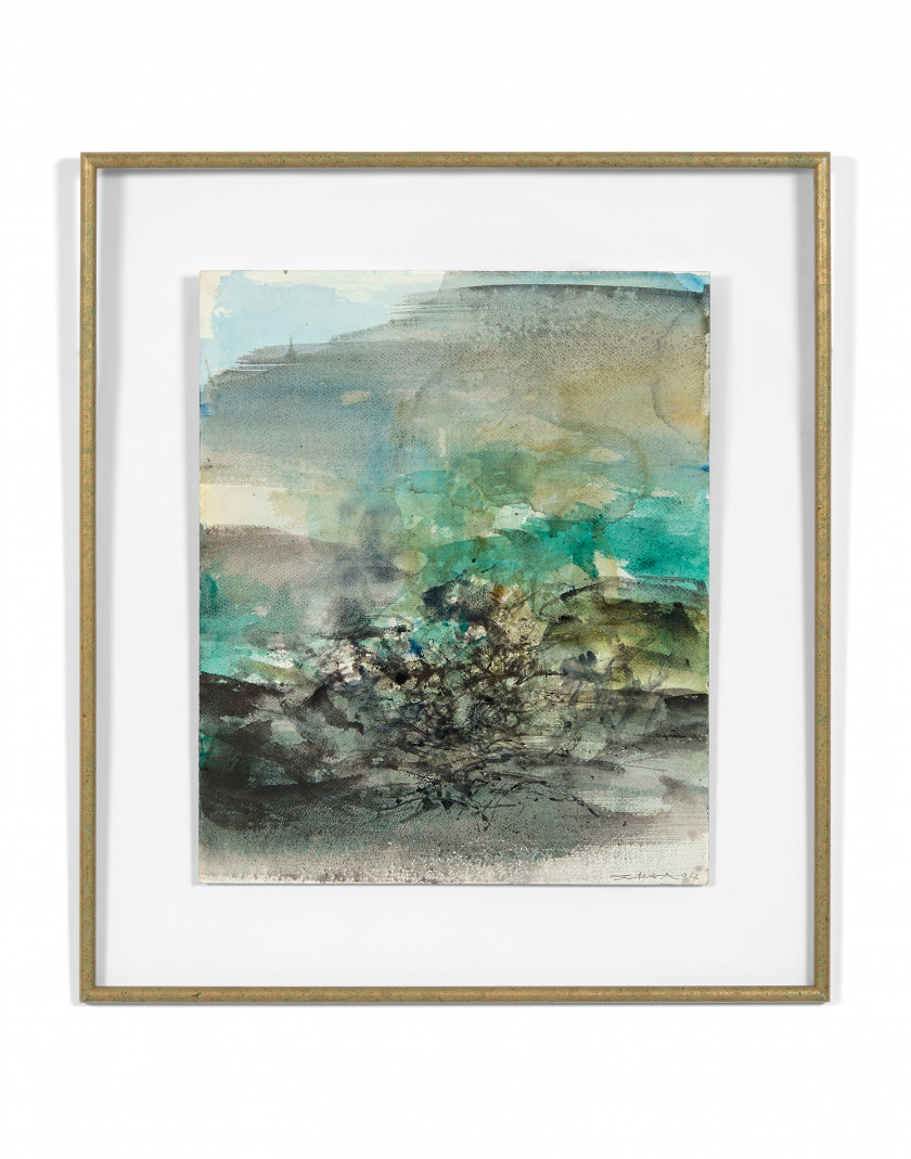 ZAO WOU- KI (1920 - 2013) Sans titre - 1967 Aquarelle sur papier