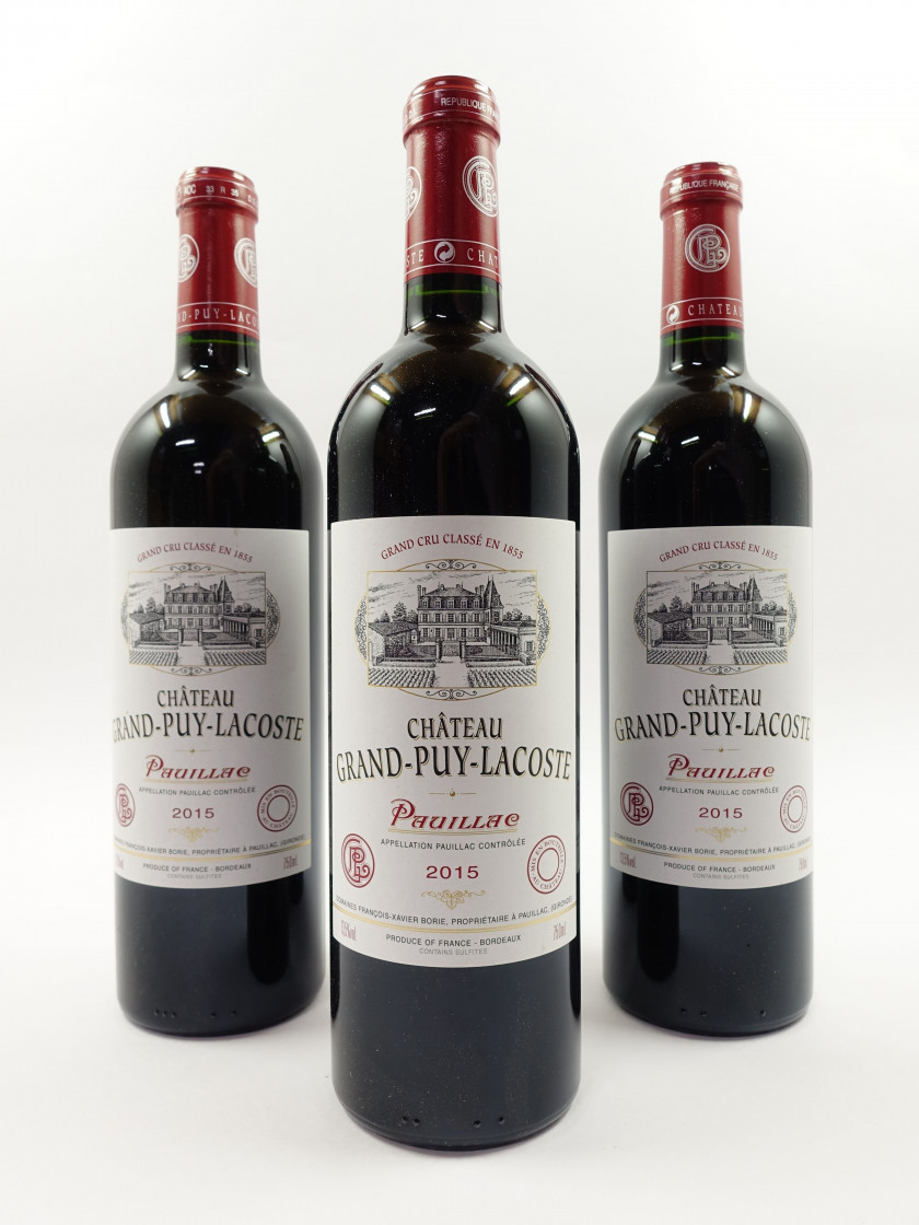 10 bouteilles CHÂTEAU GRAND PUY LACOSTE 2015 5è GC Pauillac