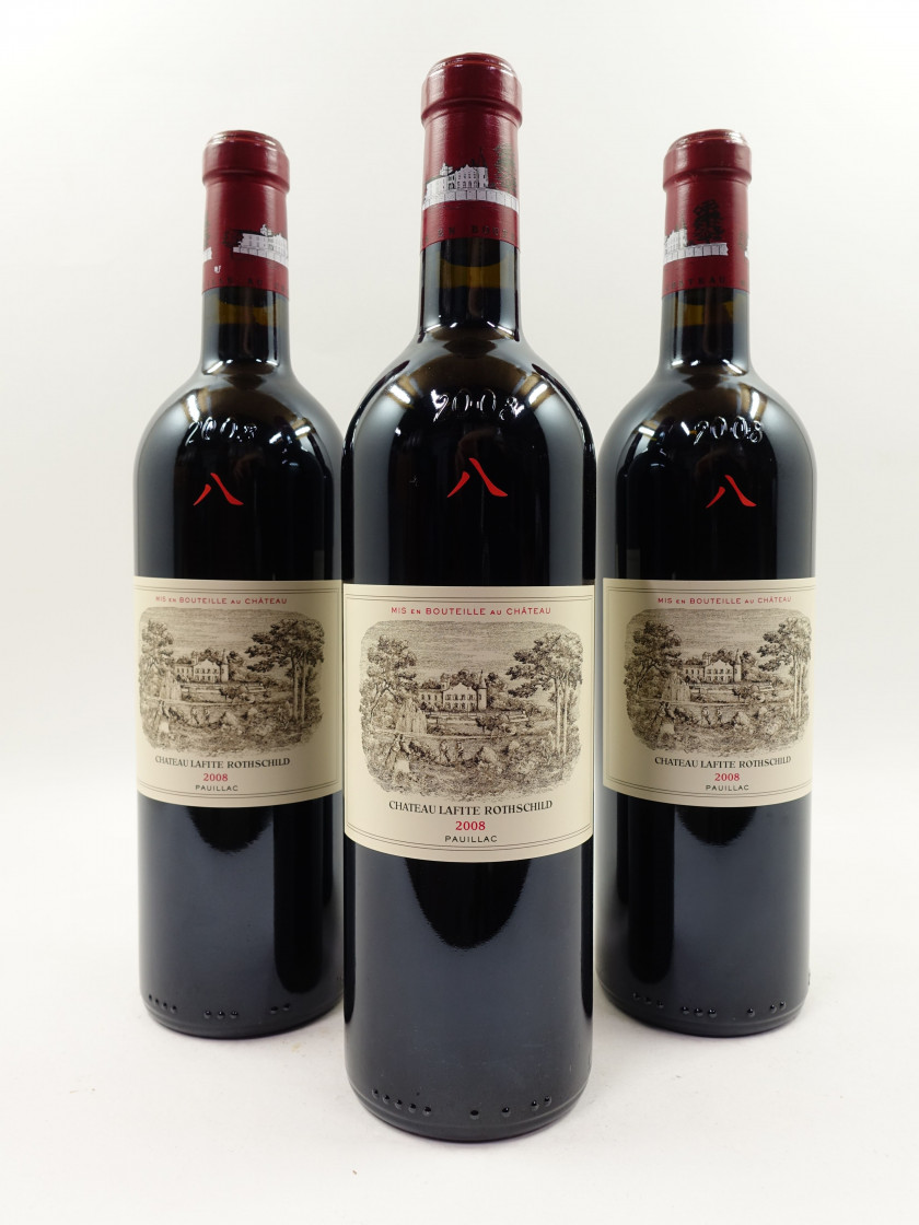 9 bouteilles CHÂTEAU LAFITE ROTHSCHILD 2008 1er GC Pauillac